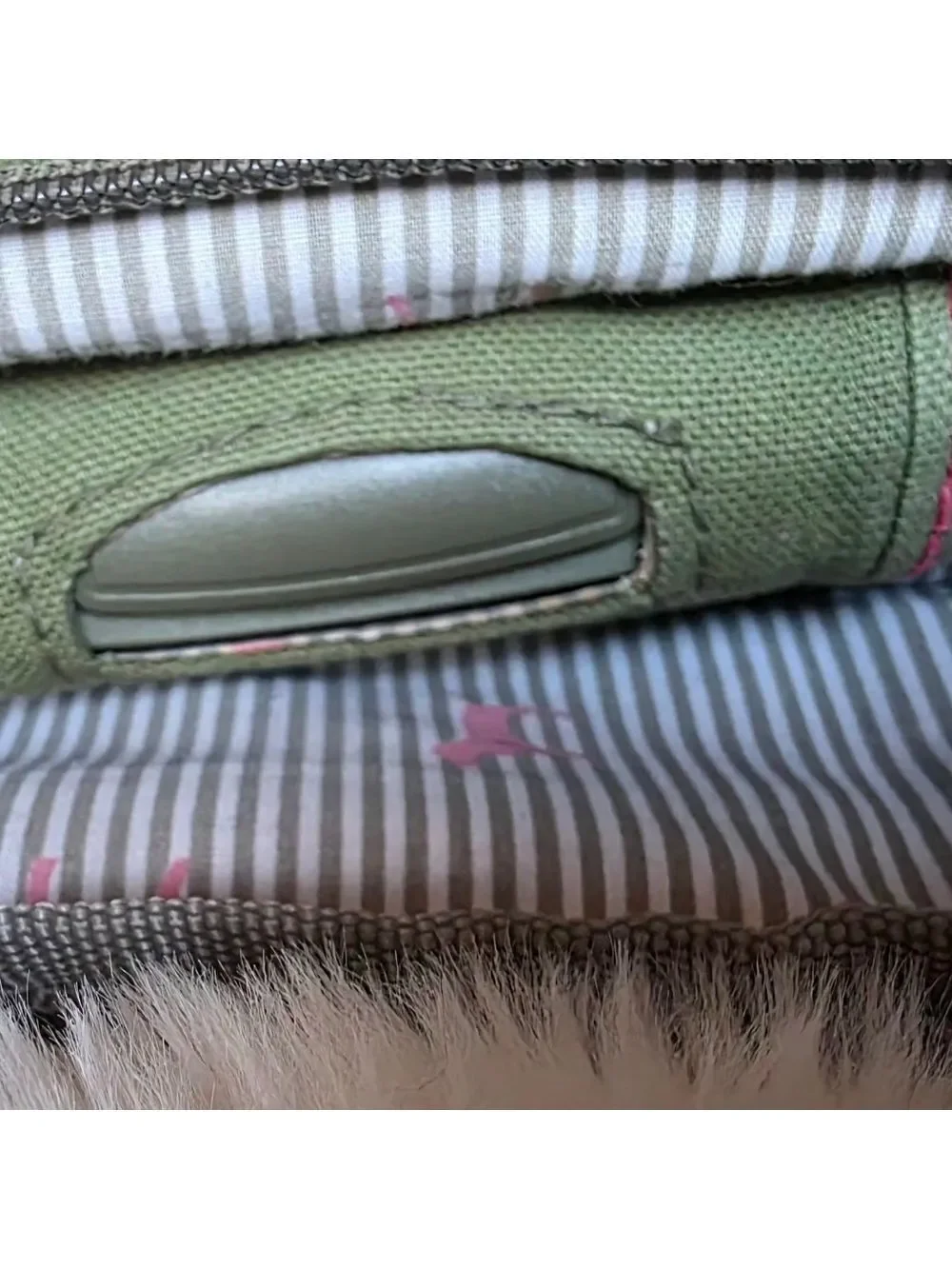 PINK Olive Green and Pink Graphic Weekend Duffel *Rare* - Picture 8 of 13